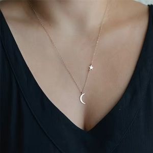 "The Moon & Stars are Out Tonight, Till the Morning Light" Silver Necklace